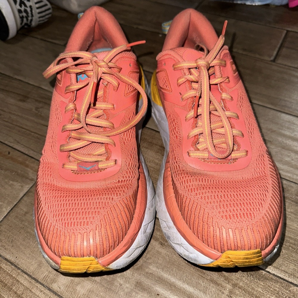 HOKA One One Bondi 7 Womens Orange Sneaker Size 10 - Picture 3 of 6